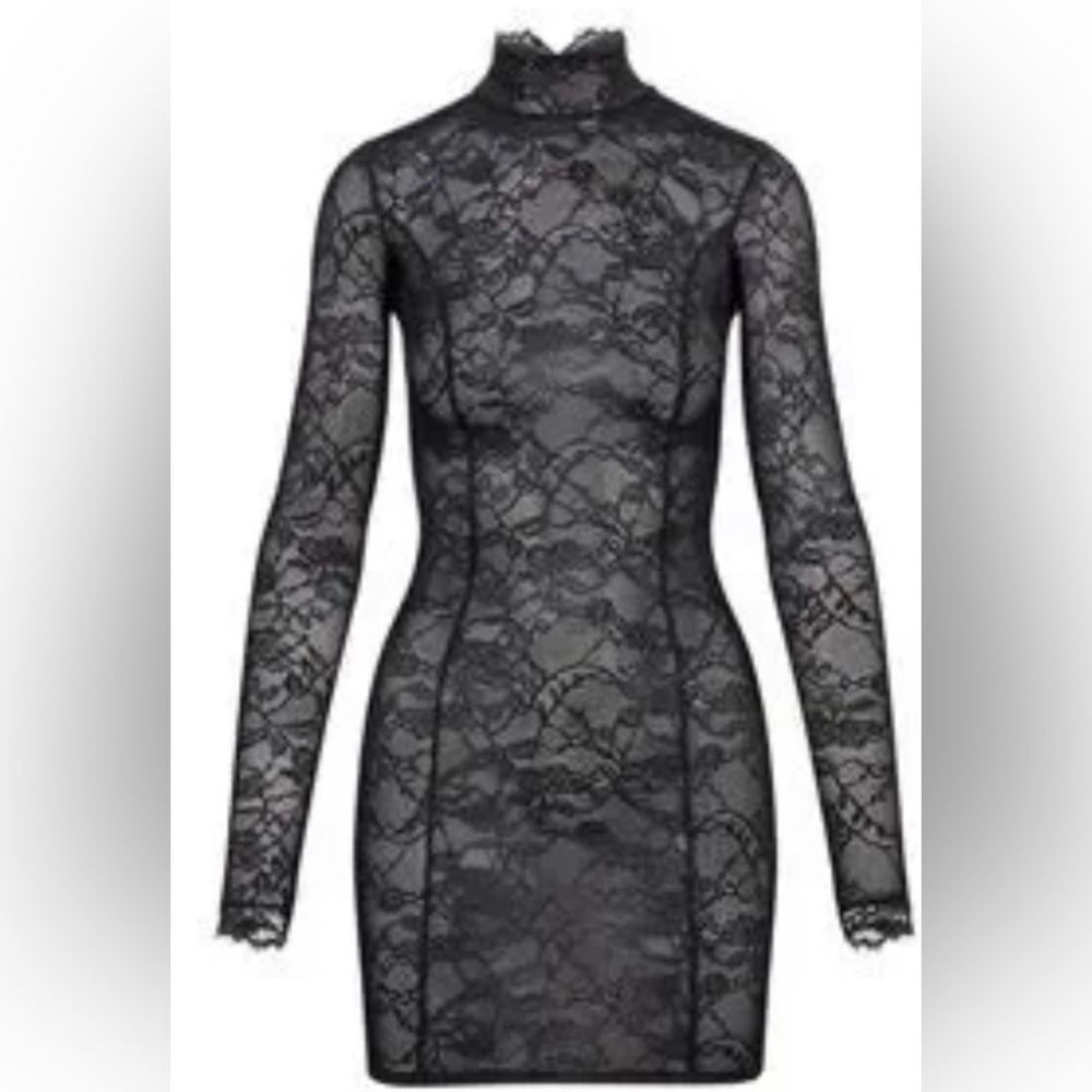 SKIMS Lace turtleneck Mini Dress